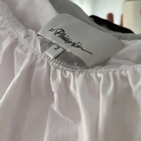 3.1 Phillip Lim Asymmetric Ruffle Cotton Mini Dress Size 2